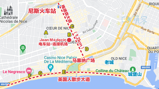 蔚蓝海岸游览地图